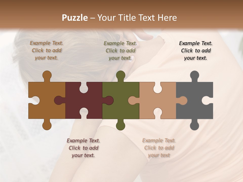 A Woman Sitting On A Bed With Her Back To The Camera PowerPoint Template