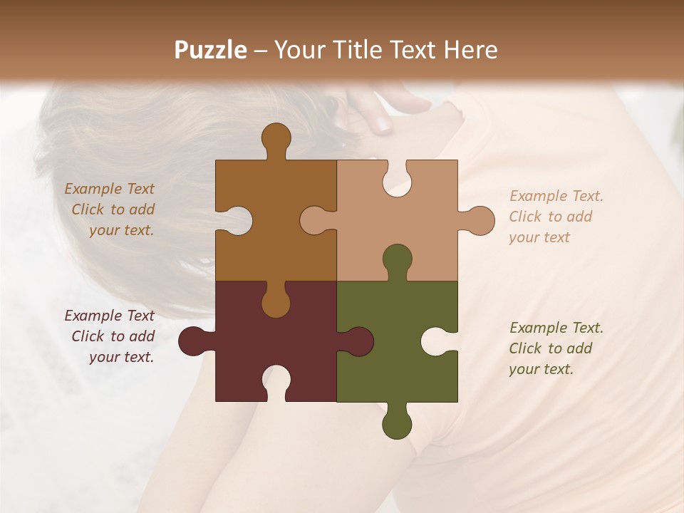 A Woman Sitting On A Bed With Her Back To The Camera PowerPoint Template