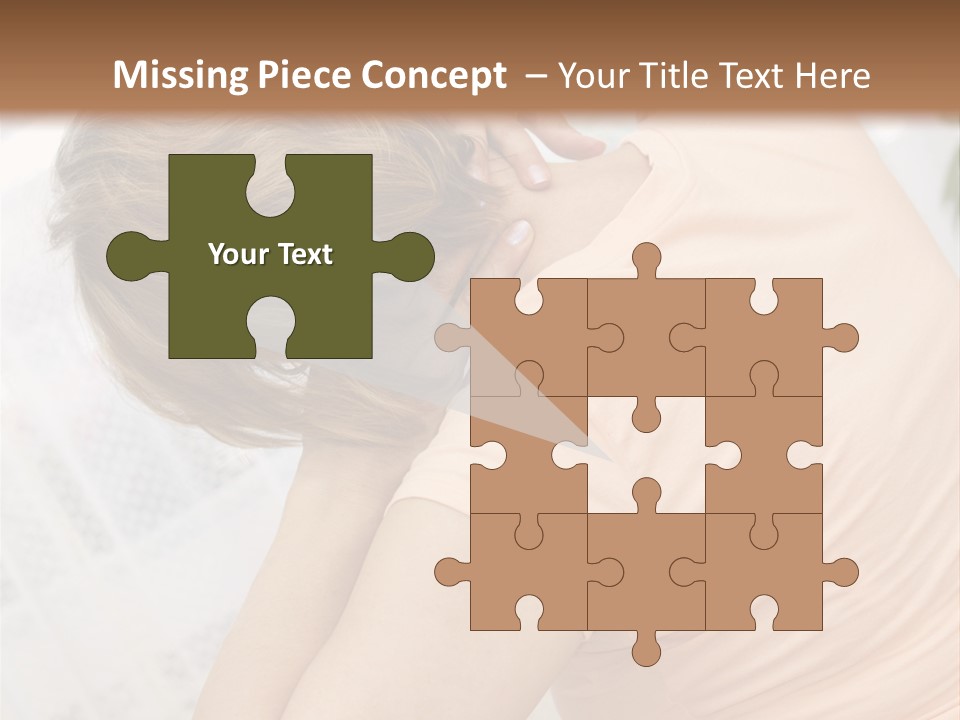 A Woman Sitting On A Bed With Her Back To The Camera PowerPoint Template