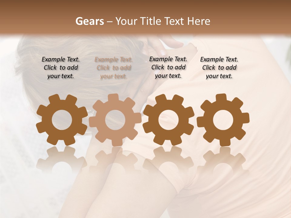 A Woman Sitting On A Bed With Her Back To The Camera PowerPoint Template