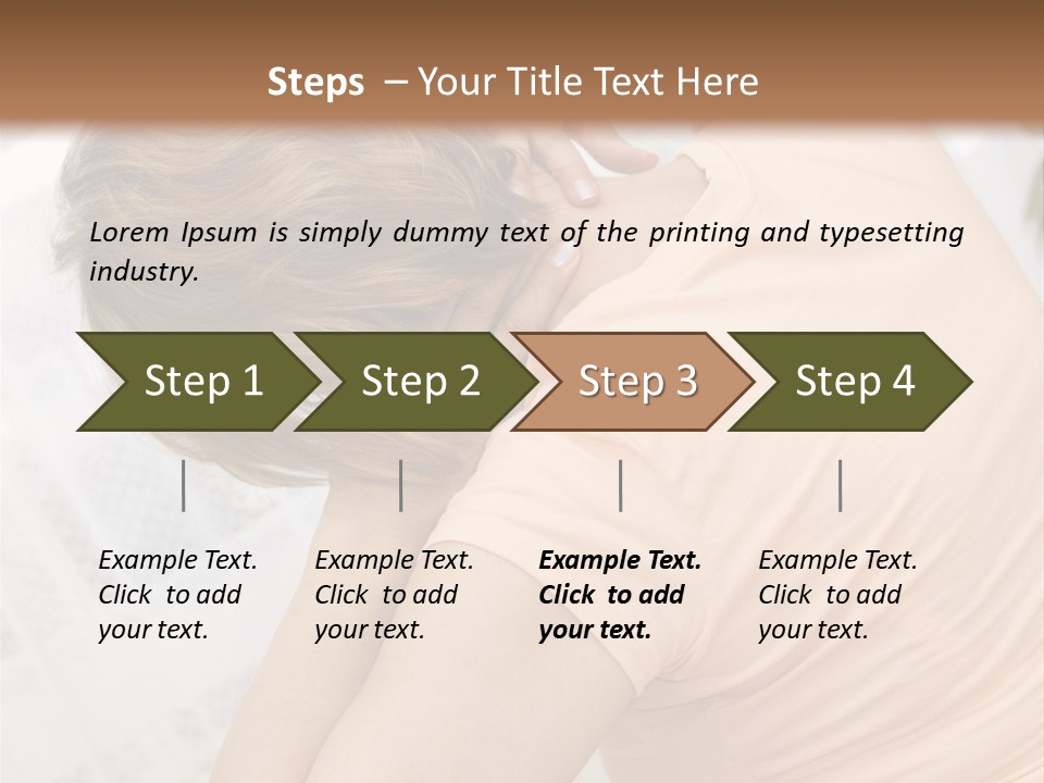 A Woman Sitting On A Bed With Her Back To The Camera PowerPoint Template