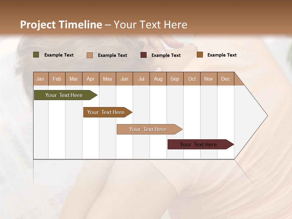 A Woman Sitting On A Bed With Her Back To The Camera PowerPoint Template