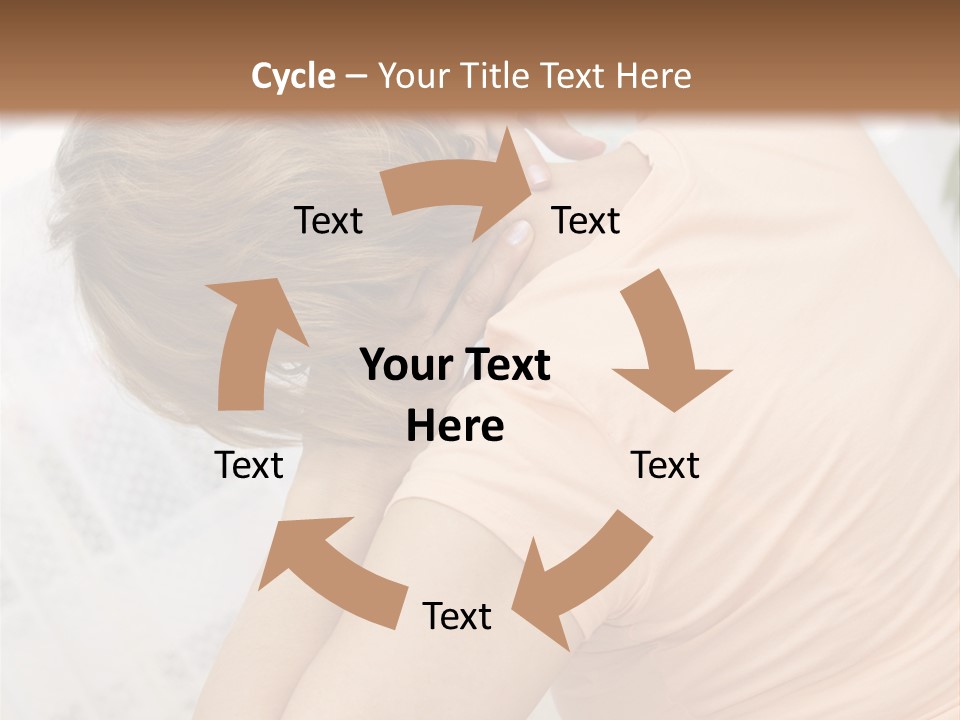 A Woman Sitting On A Bed With Her Back To The Camera PowerPoint Template