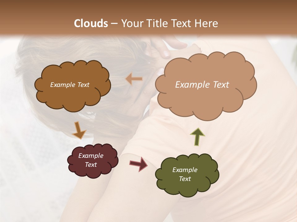 A Woman Sitting On A Bed With Her Back To The Camera PowerPoint Template