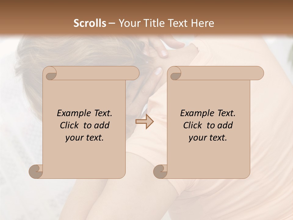 A Woman Sitting On A Bed With Her Back To The Camera PowerPoint Template