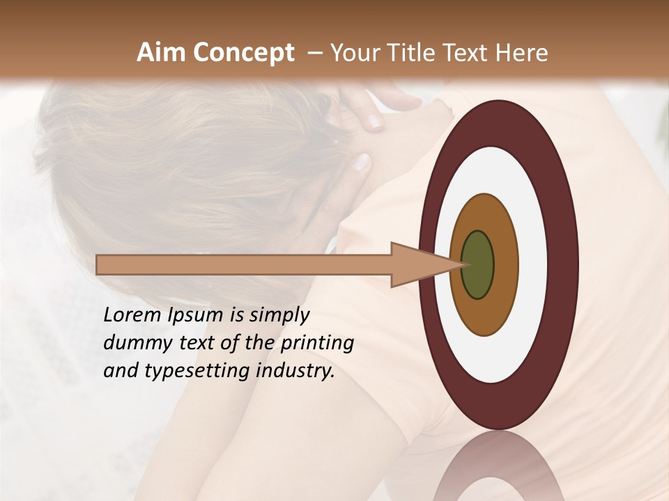 A Woman Sitting On A Bed With Her Back To The Camera PowerPoint Template