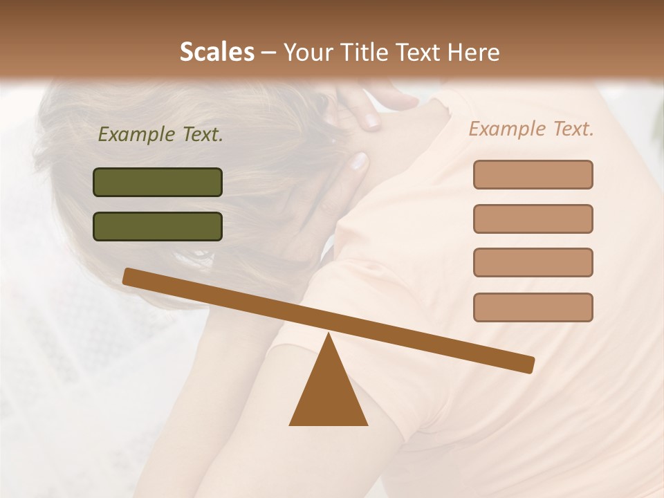 A Woman Sitting On A Bed With Her Back To The Camera PowerPoint Template