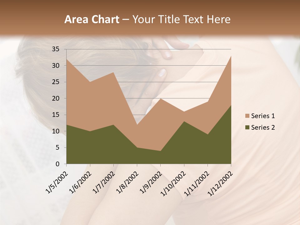 A Woman Sitting On A Bed With Her Back To The Camera PowerPoint Template