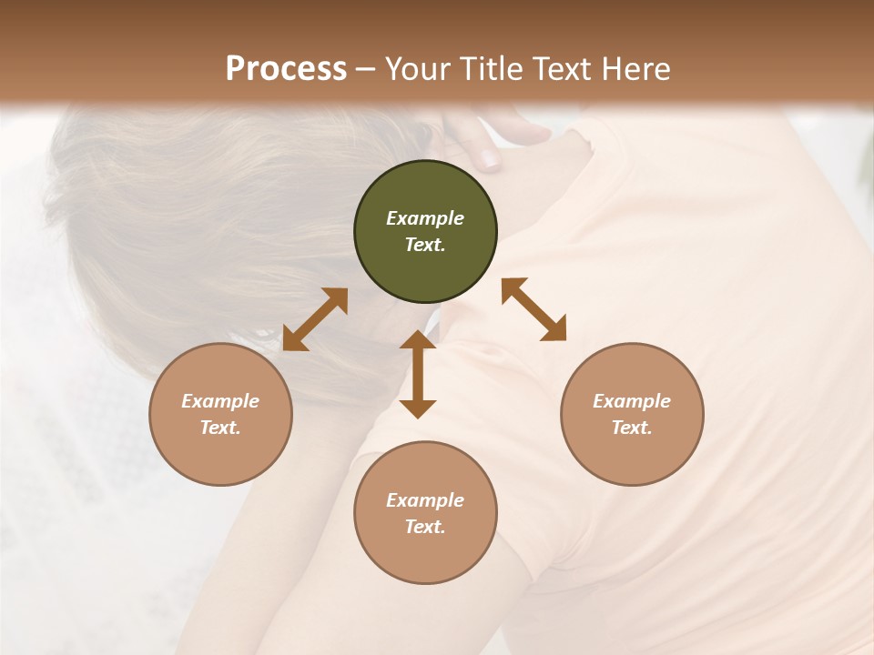 A Woman Sitting On A Bed With Her Back To The Camera PowerPoint Template