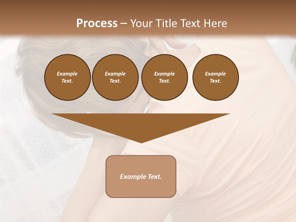 A Woman Sitting On A Bed With Her Back To The Camera PowerPoint Template