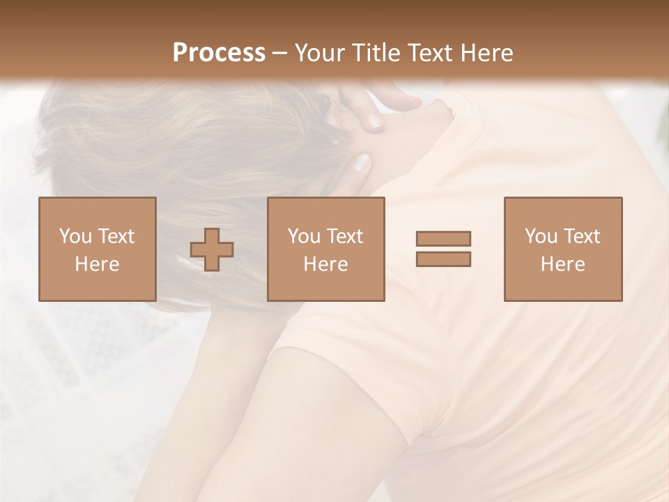 A Woman Sitting On A Bed With Her Back To The Camera PowerPoint Template