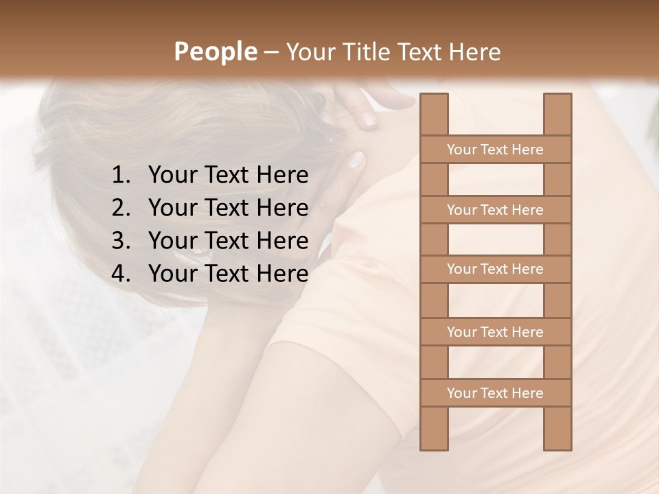 A Woman Sitting On A Bed With Her Back To The Camera PowerPoint Template