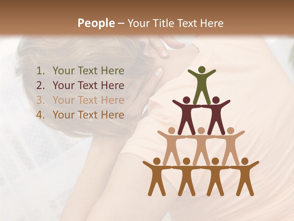 A Woman Sitting On A Bed With Her Back To The Camera PowerPoint Template