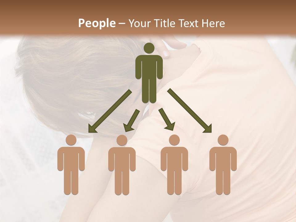 A Woman Sitting On A Bed With Her Back To The Camera PowerPoint Template