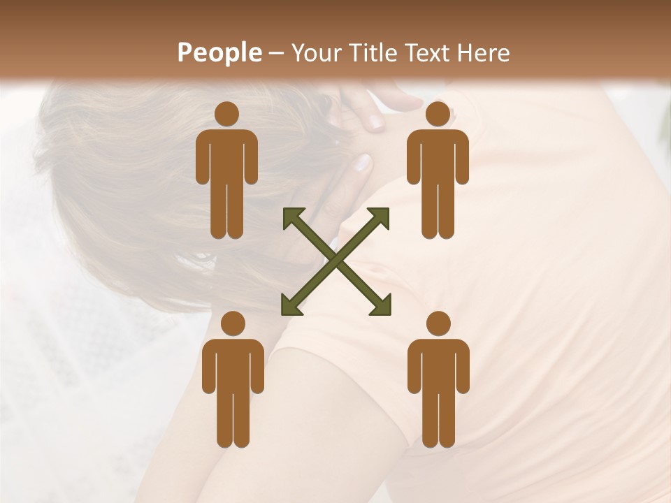 A Woman Sitting On A Bed With Her Back To The Camera PowerPoint Template