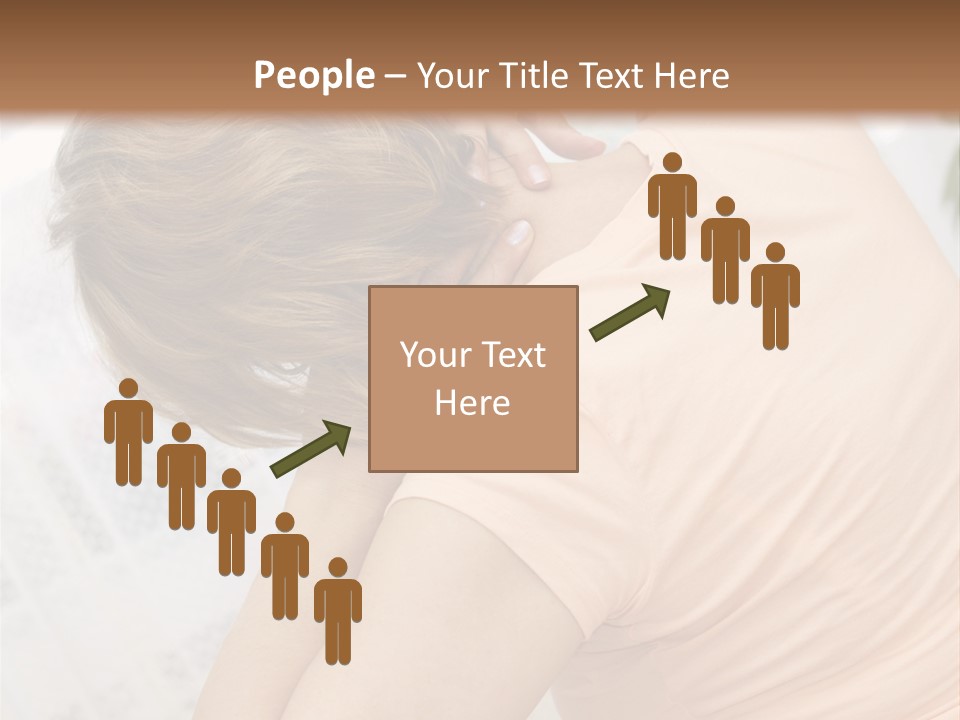 A Woman Sitting On A Bed With Her Back To The Camera PowerPoint Template