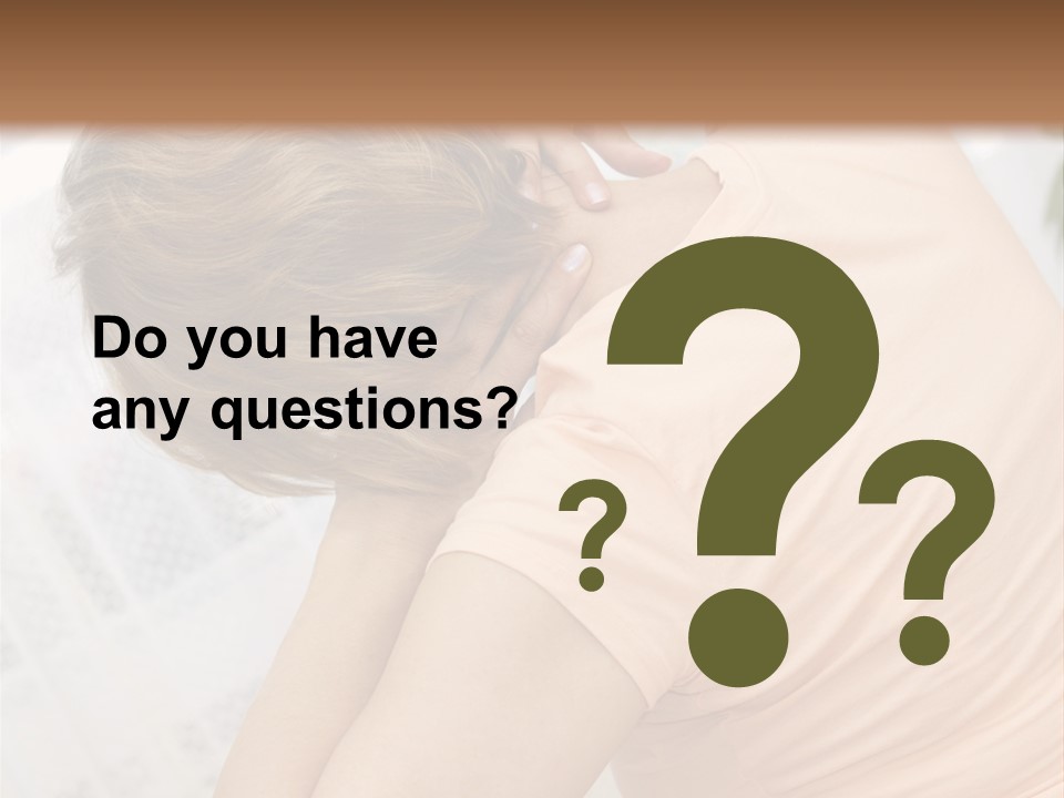 A Woman Sitting On A Bed With Her Back To The Camera PowerPoint Template