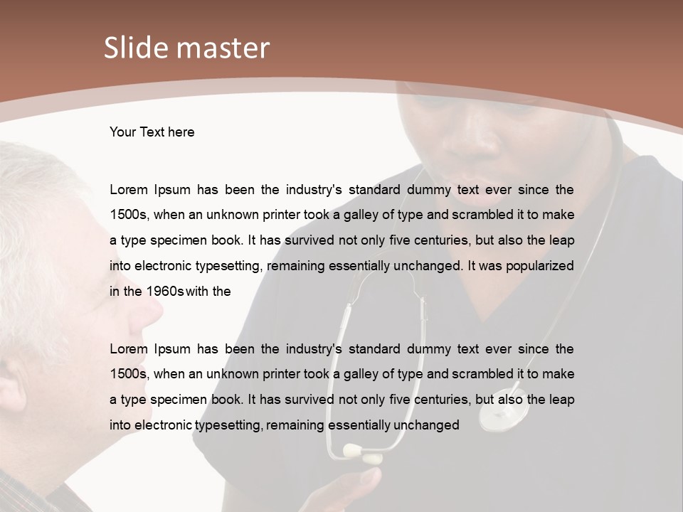 Employee Tablet Man PowerPoint Template