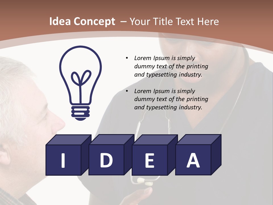 Employee Tablet Man PowerPoint Template