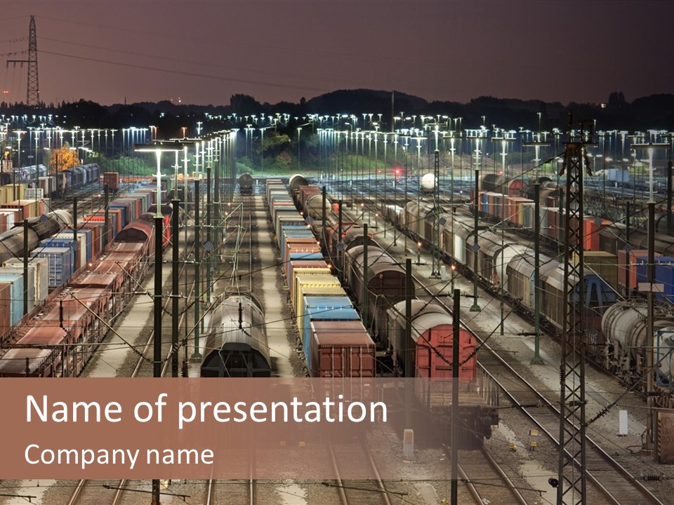 Freight Train Train Goods PowerPoint Template
