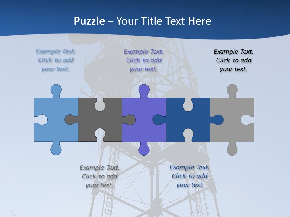 Diagonal Network Antenna PowerPoint Template