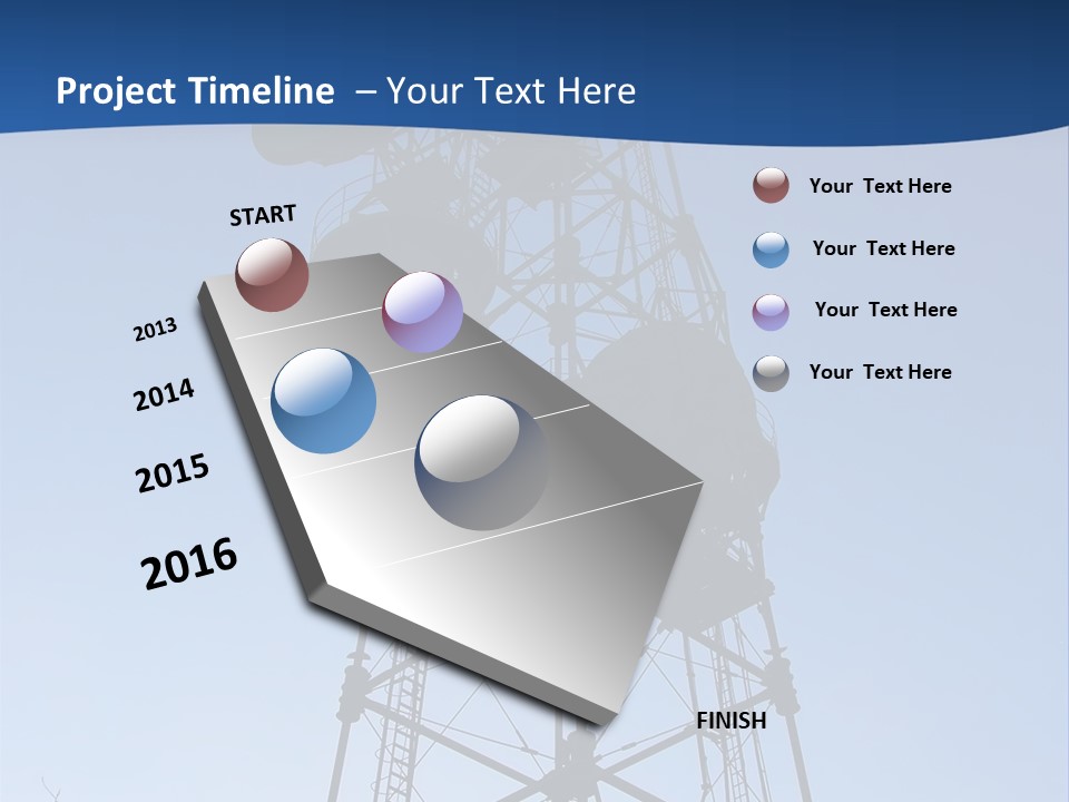 Diagonal Network Antenna PowerPoint Template