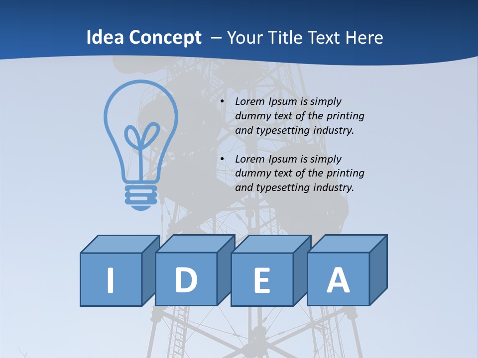 Diagonal Network Antenna PowerPoint Template