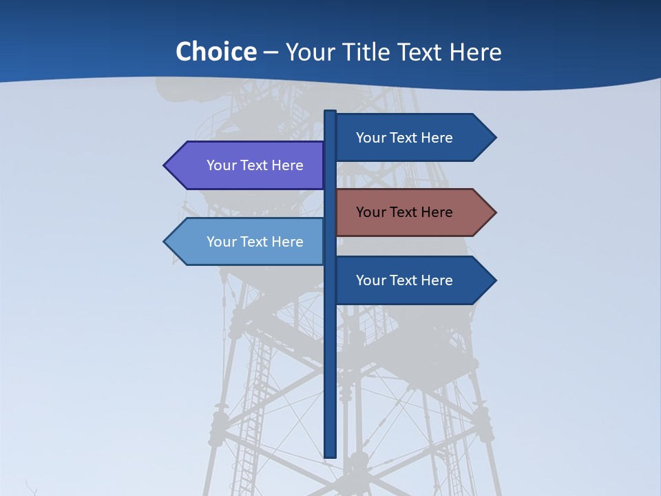 Diagonal Network Antenna PowerPoint Template