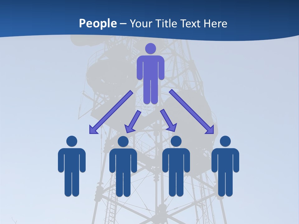 Diagonal Network Antenna PowerPoint Template