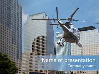 Back United Helicopter PowerPoint Template