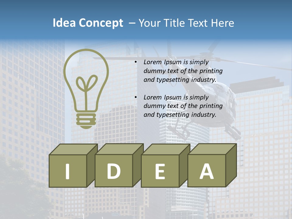 Back United Helicopter PowerPoint Template