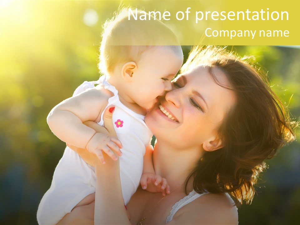 Green Laughter Childhood PowerPoint Template