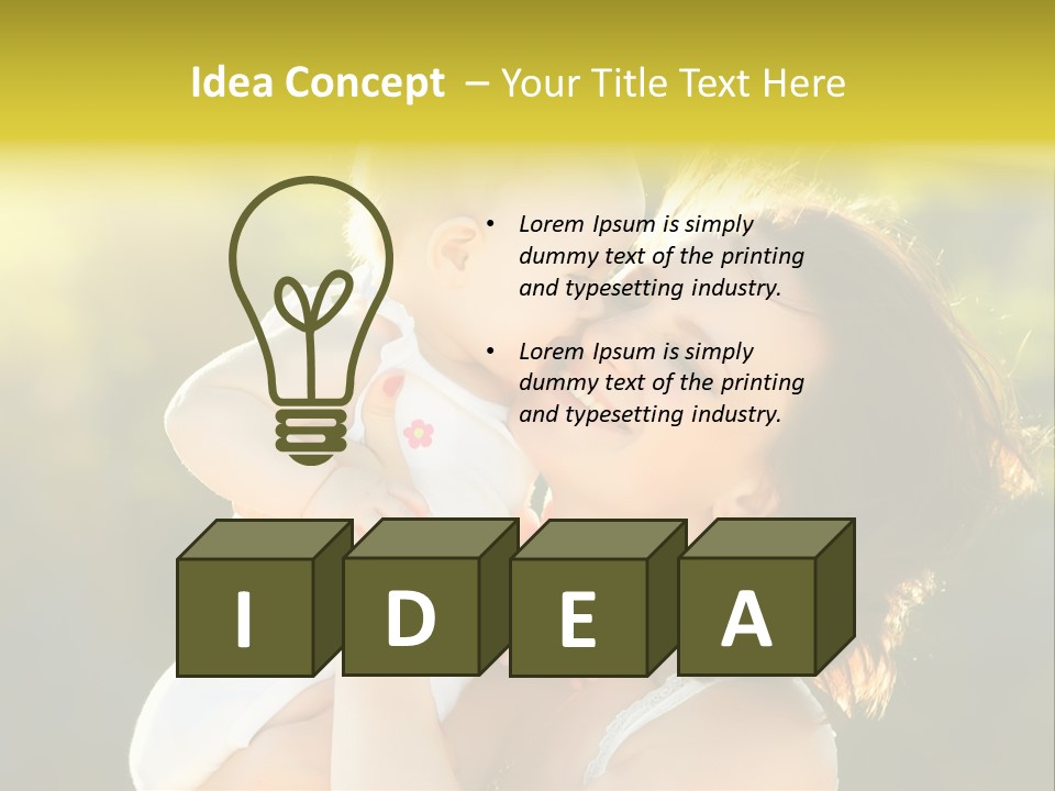 Green Laughter Childhood PowerPoint Template