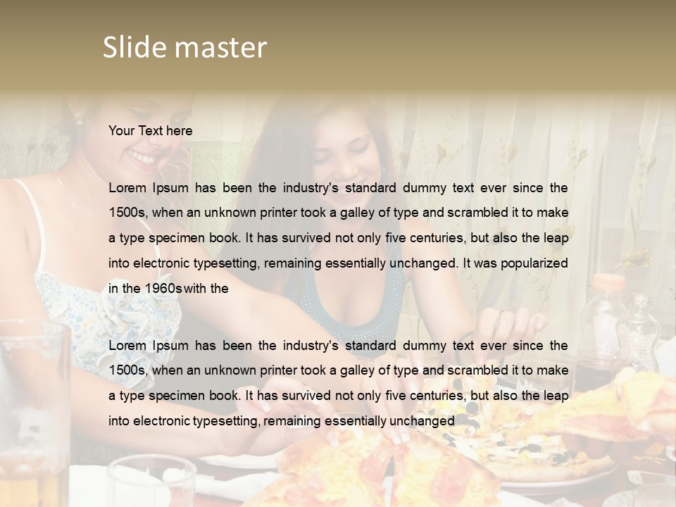 Girls Togetherness Smiling PowerPoint Template