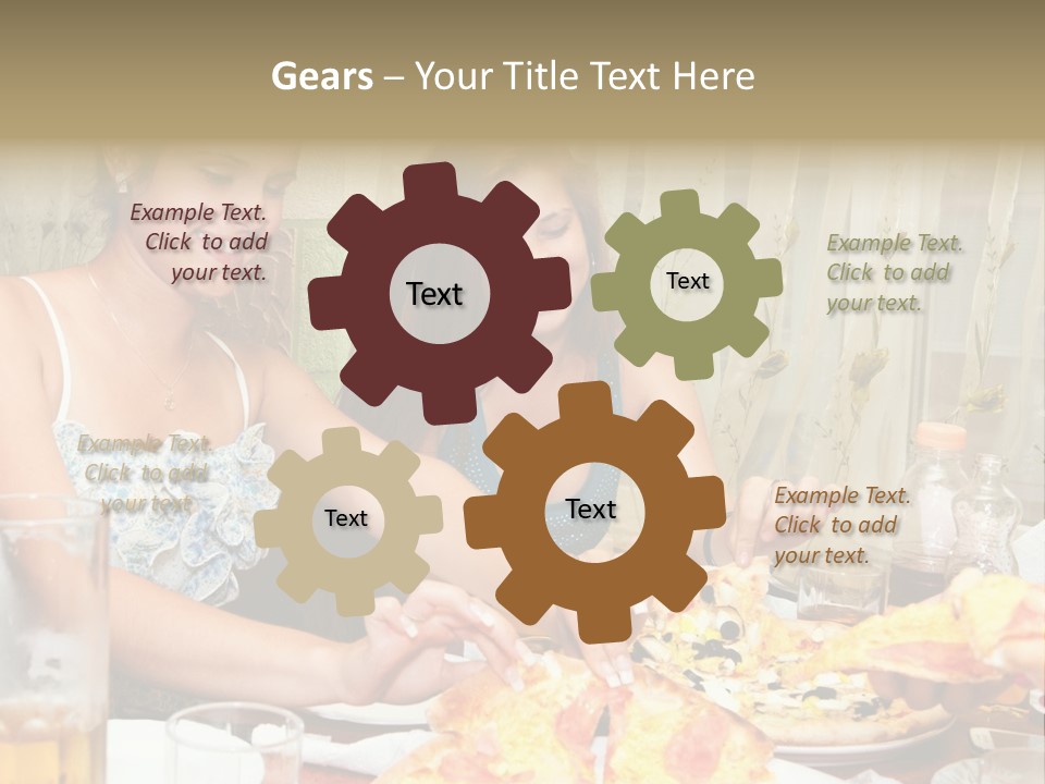 Girls Togetherness Smiling PowerPoint Template