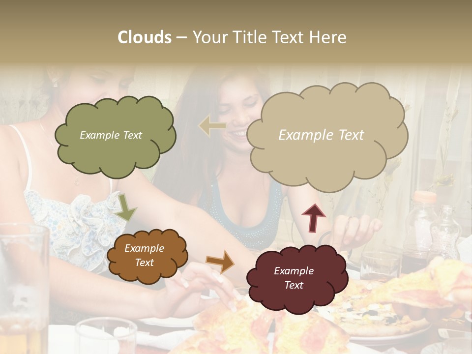 Girls Togetherness Smiling PowerPoint Template