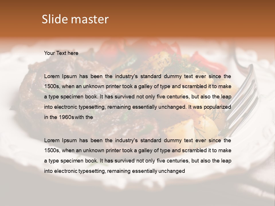Grilled Plate Herbs PowerPoint Template