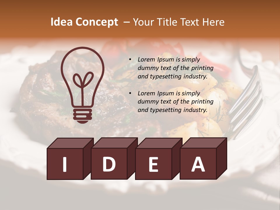 Grilled Plate Herbs PowerPoint Template