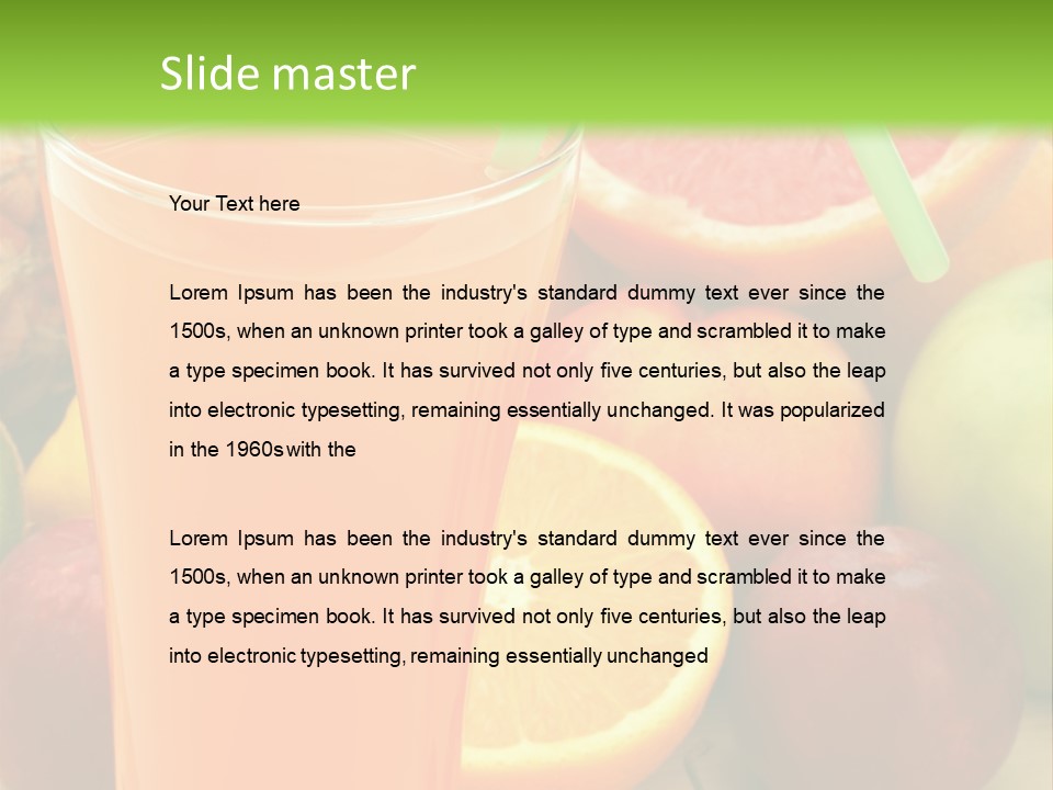 White Stack Juice PowerPoint Template