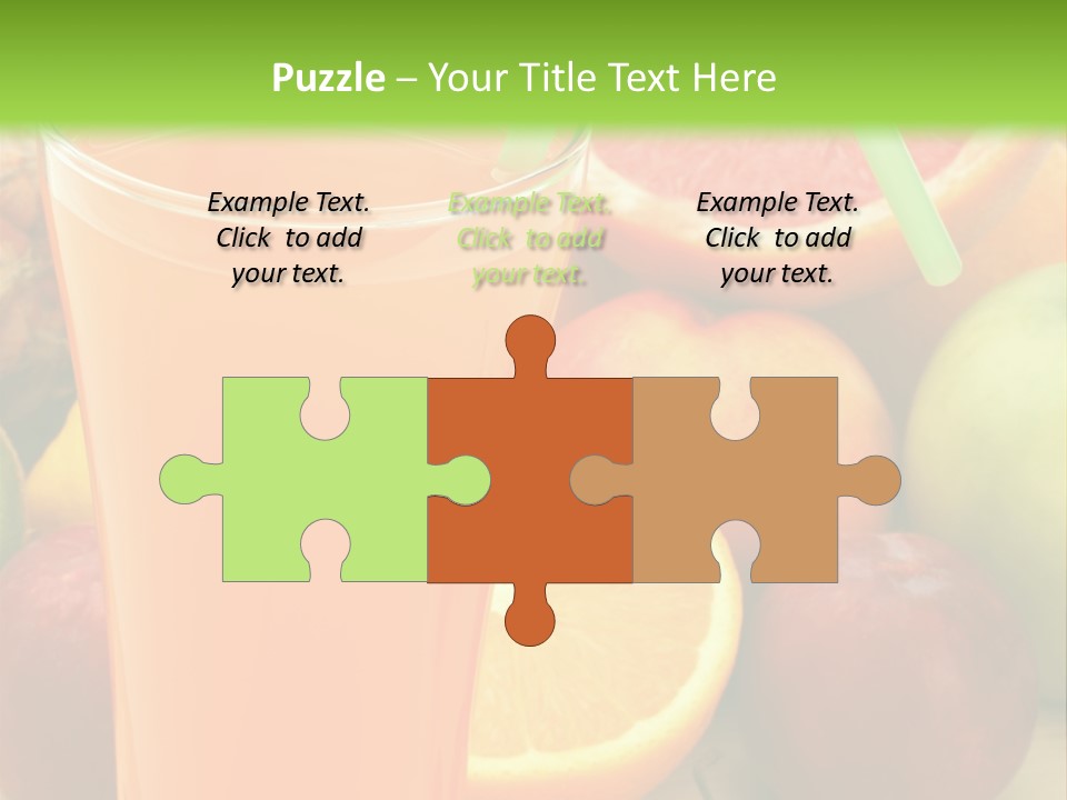 White Stack Juice PowerPoint Template