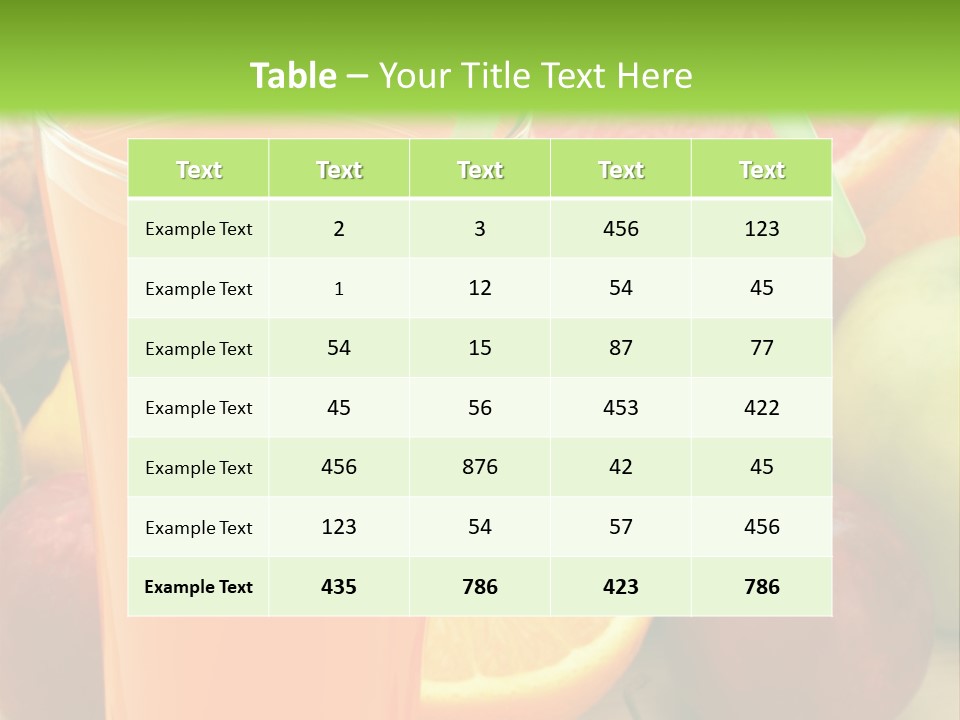 White Stack Juice PowerPoint Template