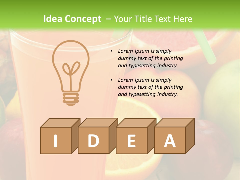 White Stack Juice PowerPoint Template