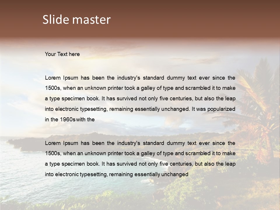 Seascape Island Mountain PowerPoint Template