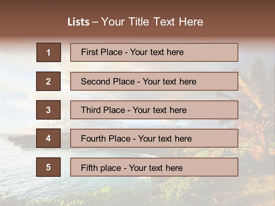 Seascape Island Mountain PowerPoint Template