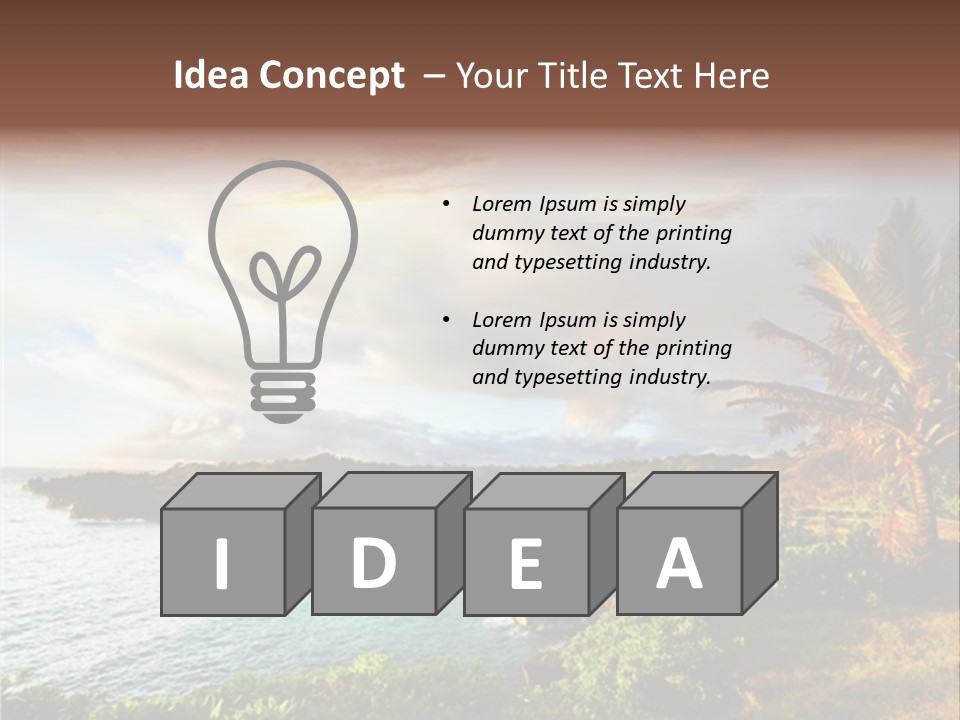 Seascape Island Mountain PowerPoint Template