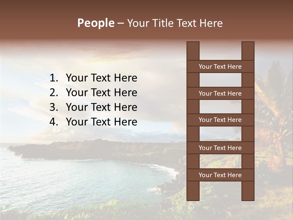 Seascape Island Mountain PowerPoint Template