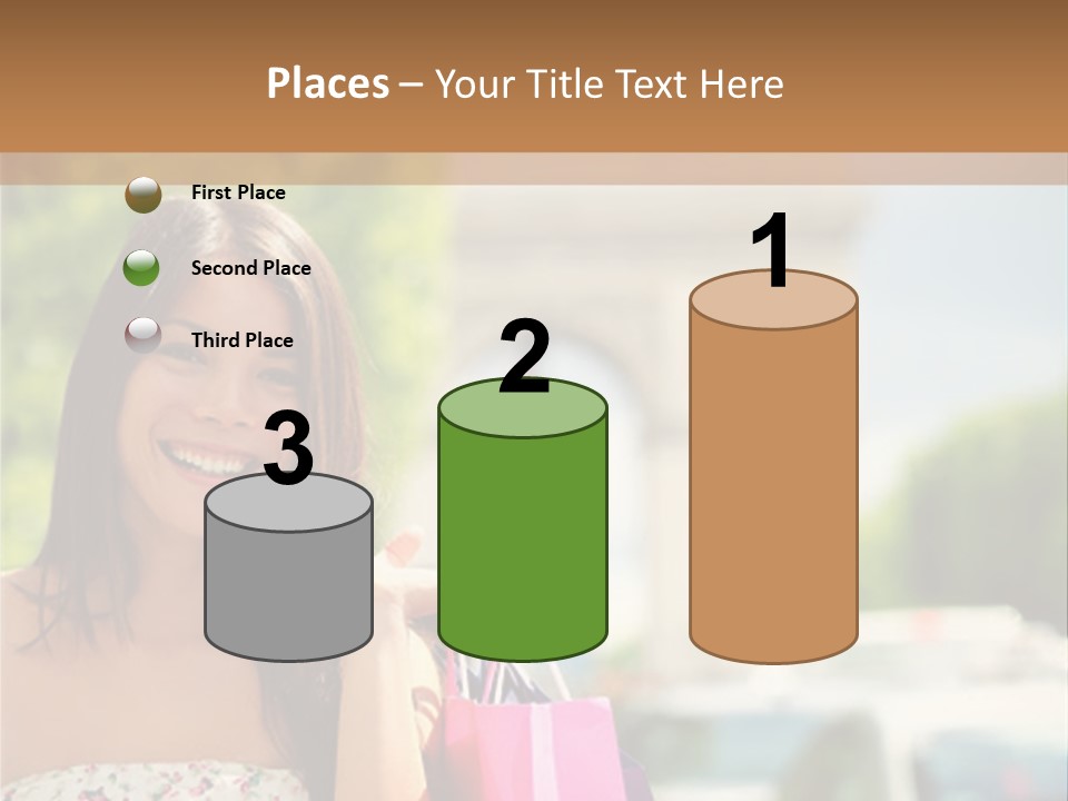 Female Elysees Happy PowerPoint Template