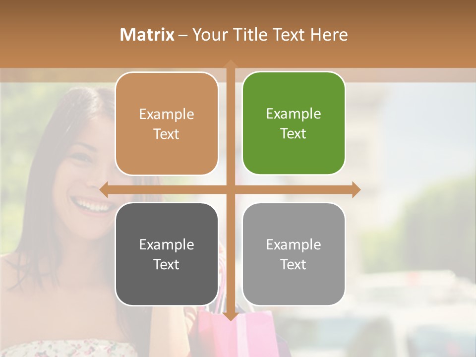 Female Elysees Happy PowerPoint Template