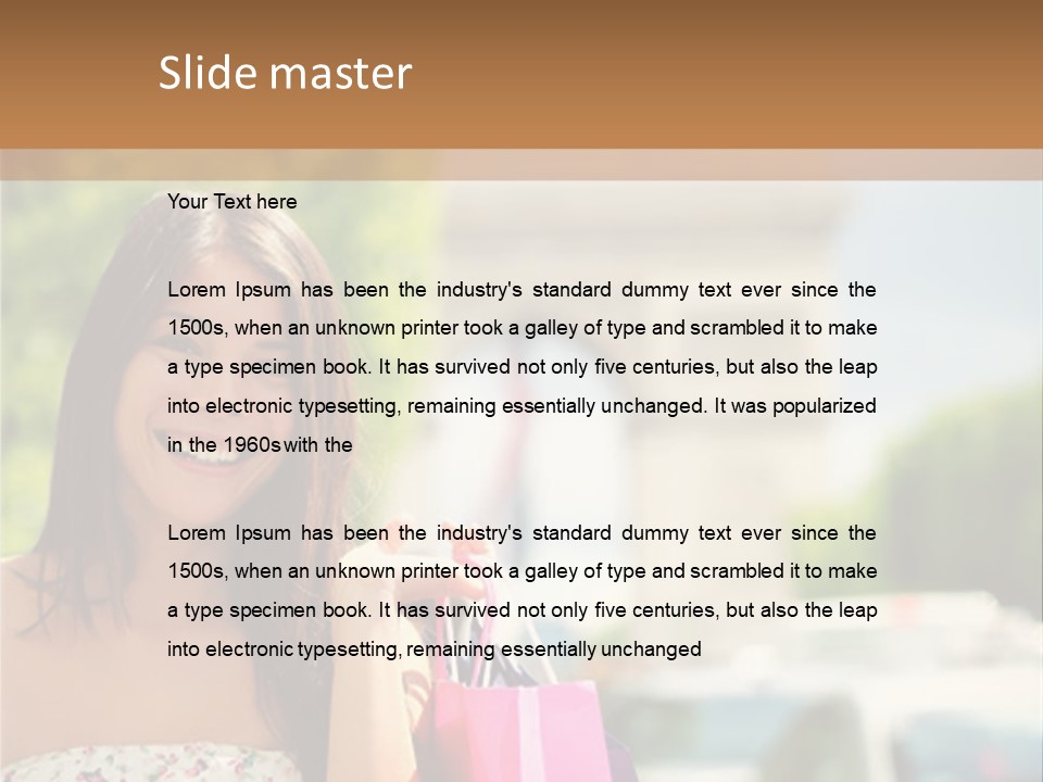 Female Elysees Happy PowerPoint Template