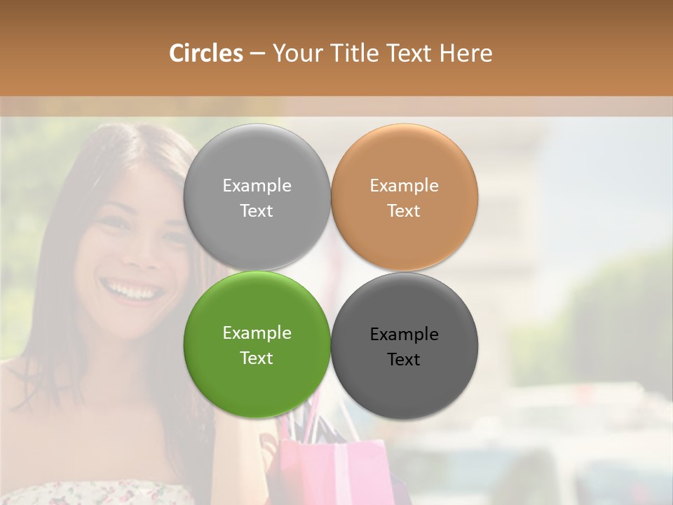 Female Elysees Happy PowerPoint Template